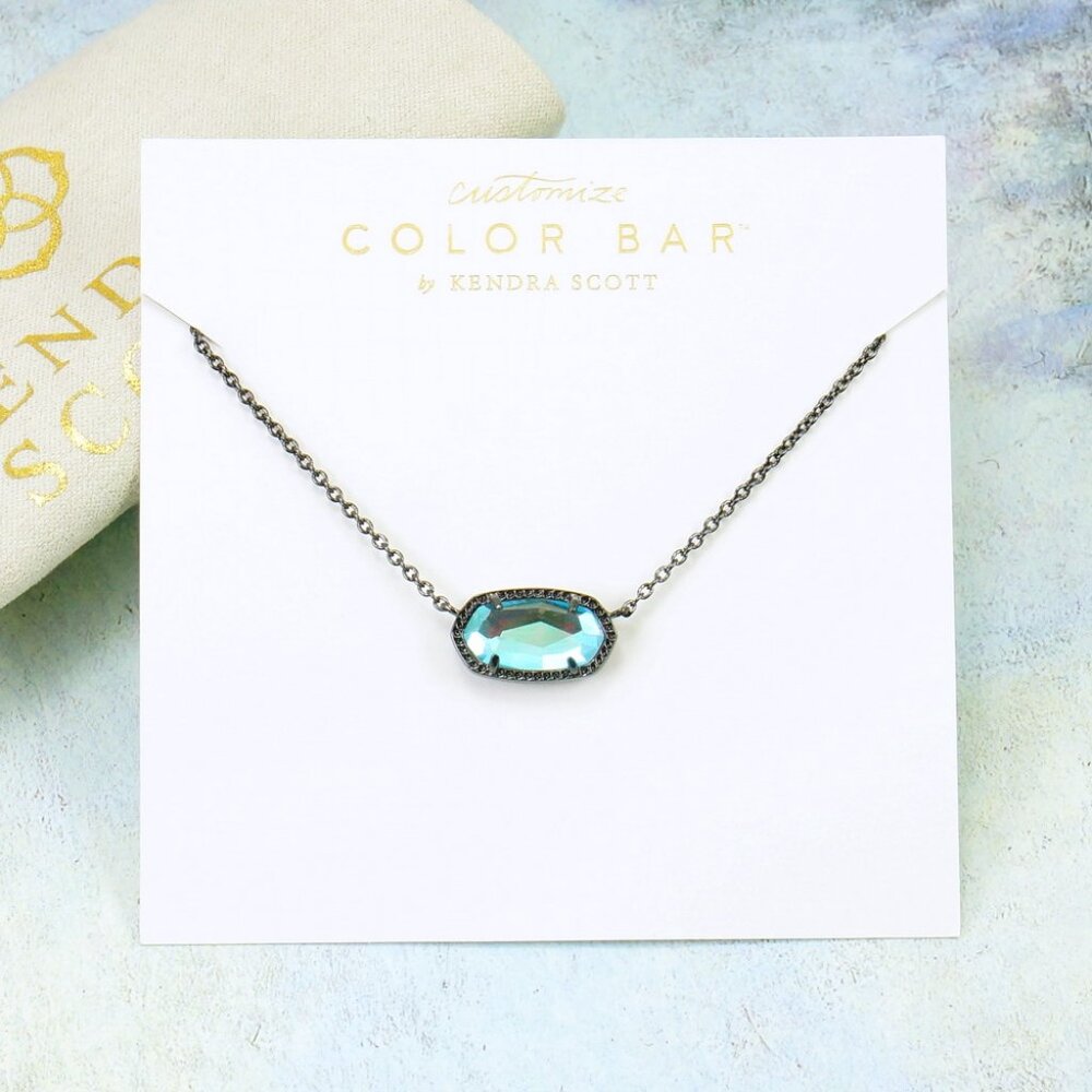 Kendra Scott Elisa Dichroic Necklace Gunmetal Tone